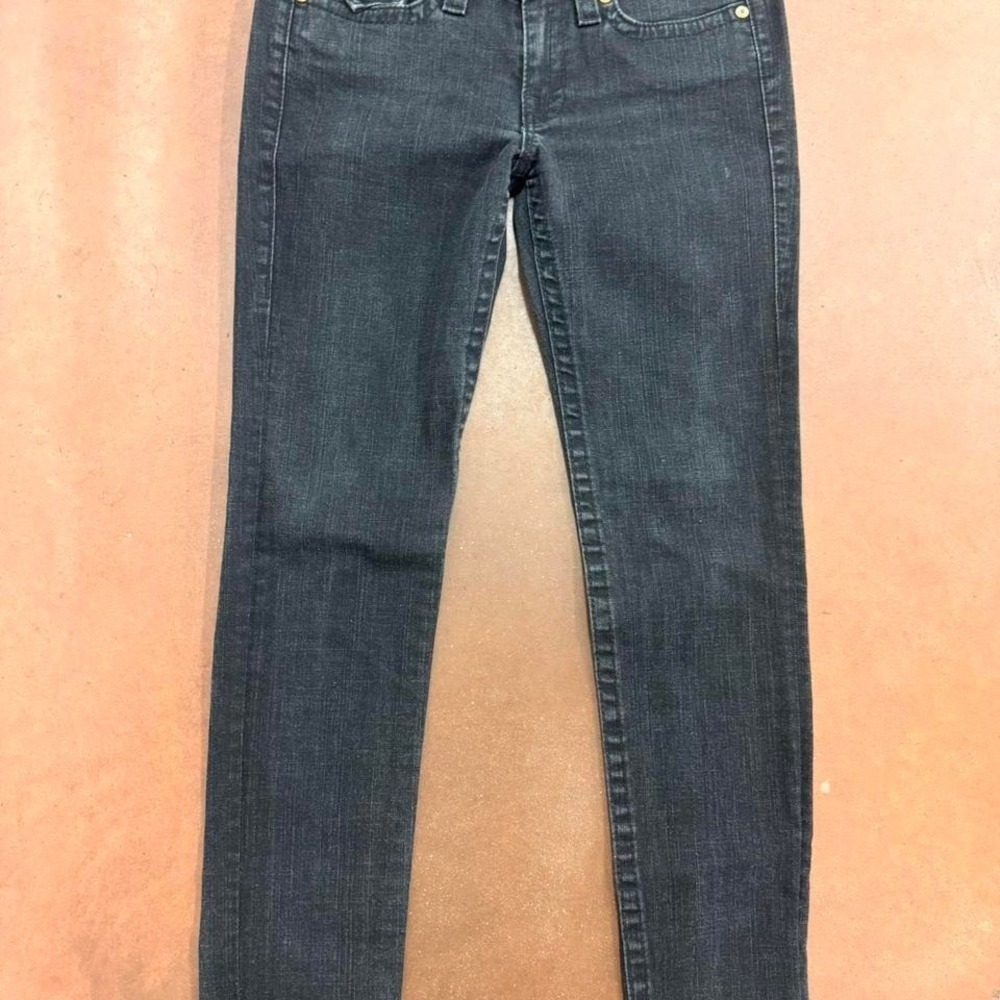 Vintage True Religion Women's "Julie" Mid Rise Black Skinny Jeans Size 31 - Picture 4 of 8